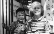 Carol and Michael Munroe in 1955 at 607 W. 20th St.